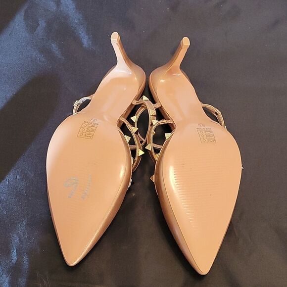 BRAND NEW ACATA DROOLOVER RIVET CASUAL BUCKLE STRAP FASHION POINTED TOE LOW HEEL - Picture 11 of 14